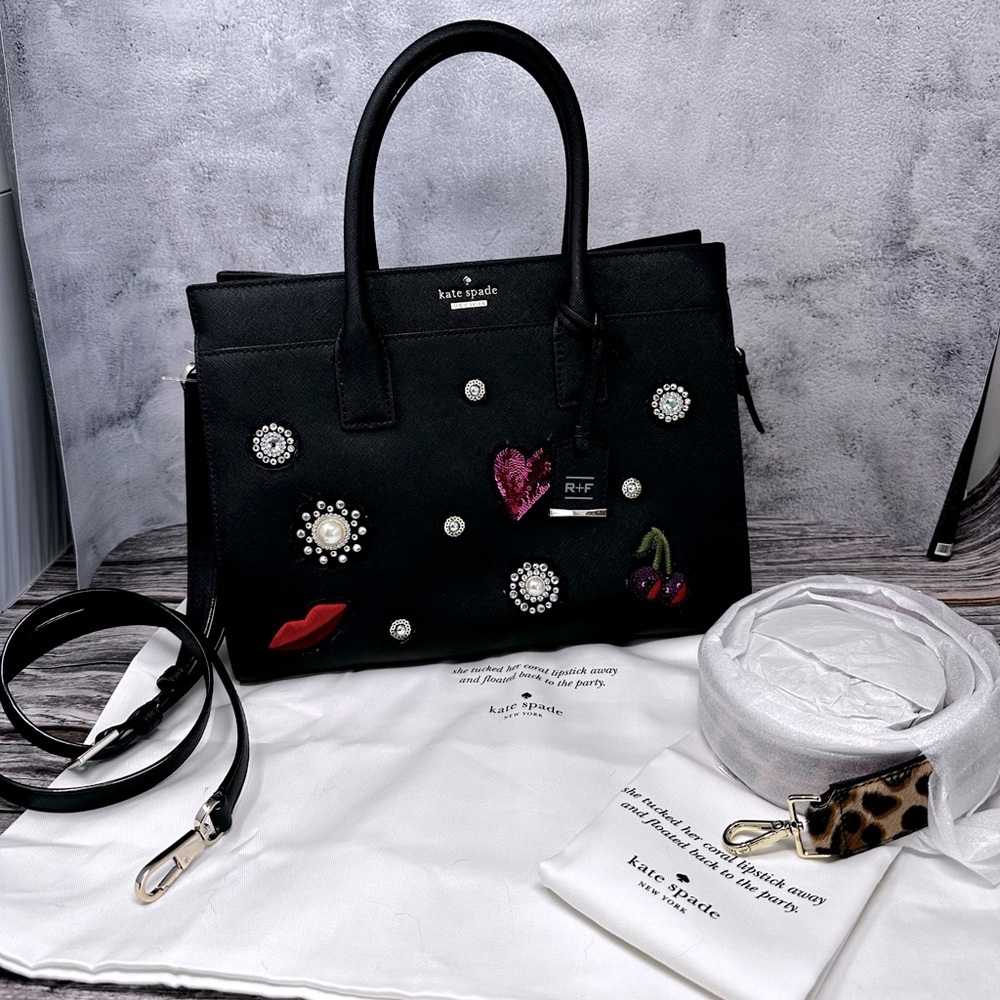Kate Spade Candace Satchel - Rodan & Fields with Dust Bags & guitar strap NWOT​
